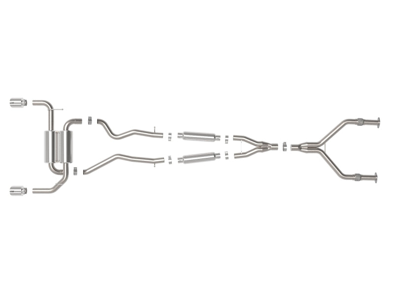 afe Takeda Cat-Back Exhaust System Infiniti Q50 14-15 V6-3.7L