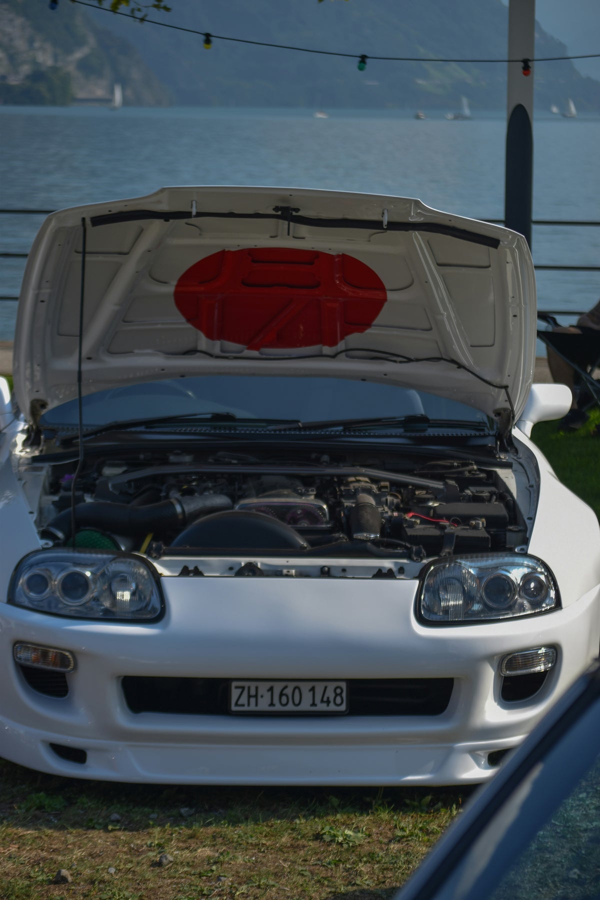 MK4 Toyota Supra with its engine bay visible
