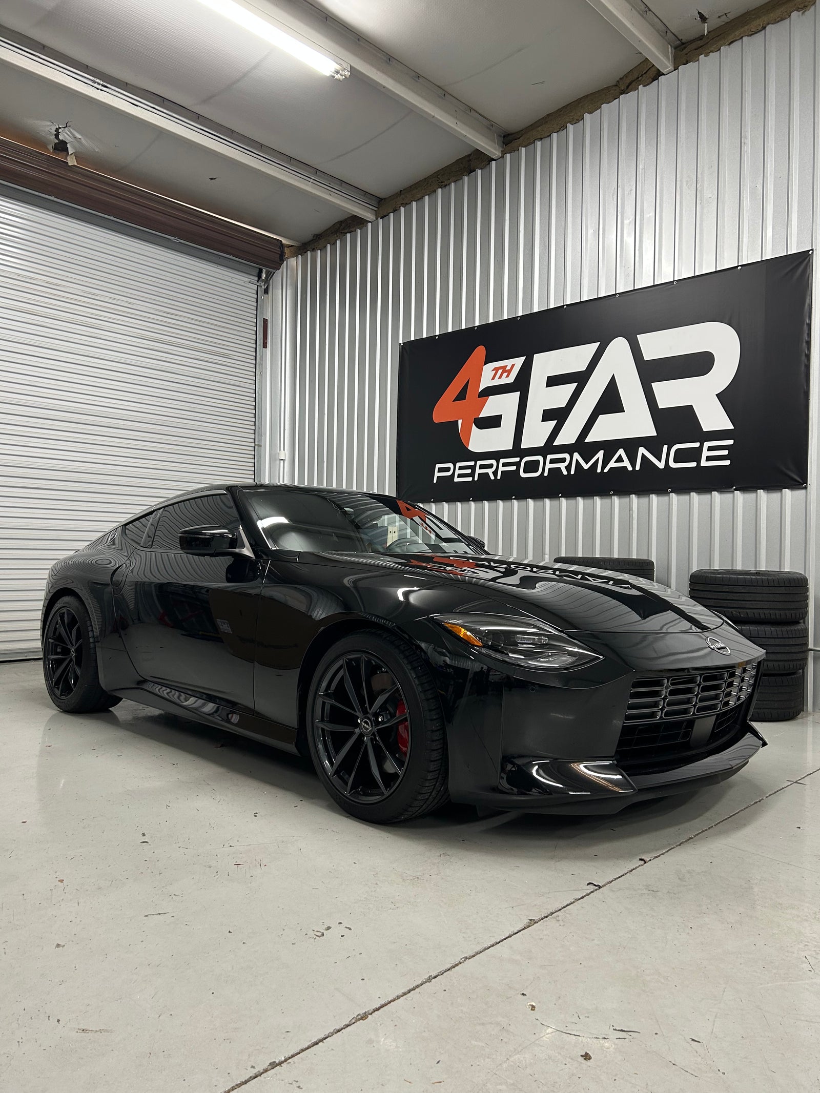 Detail view of a black current-generation RZ34 Nissan Z